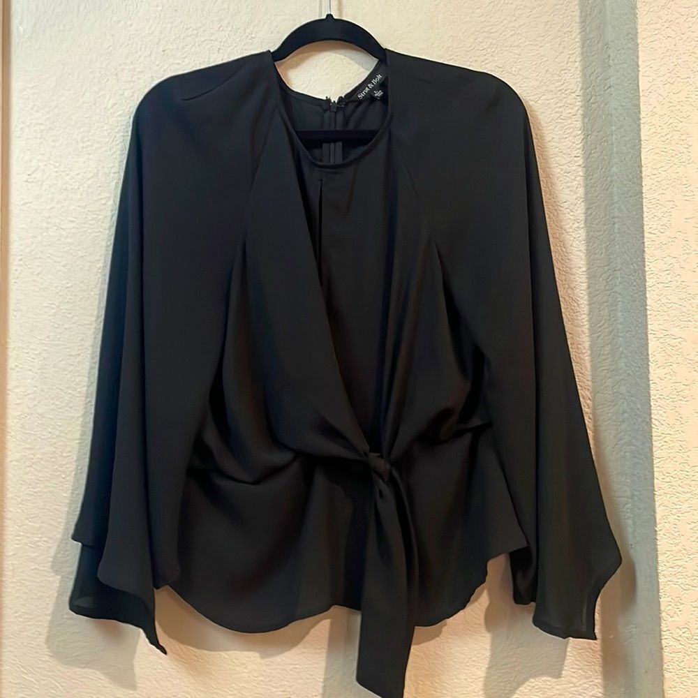 Long sleeve black blouse